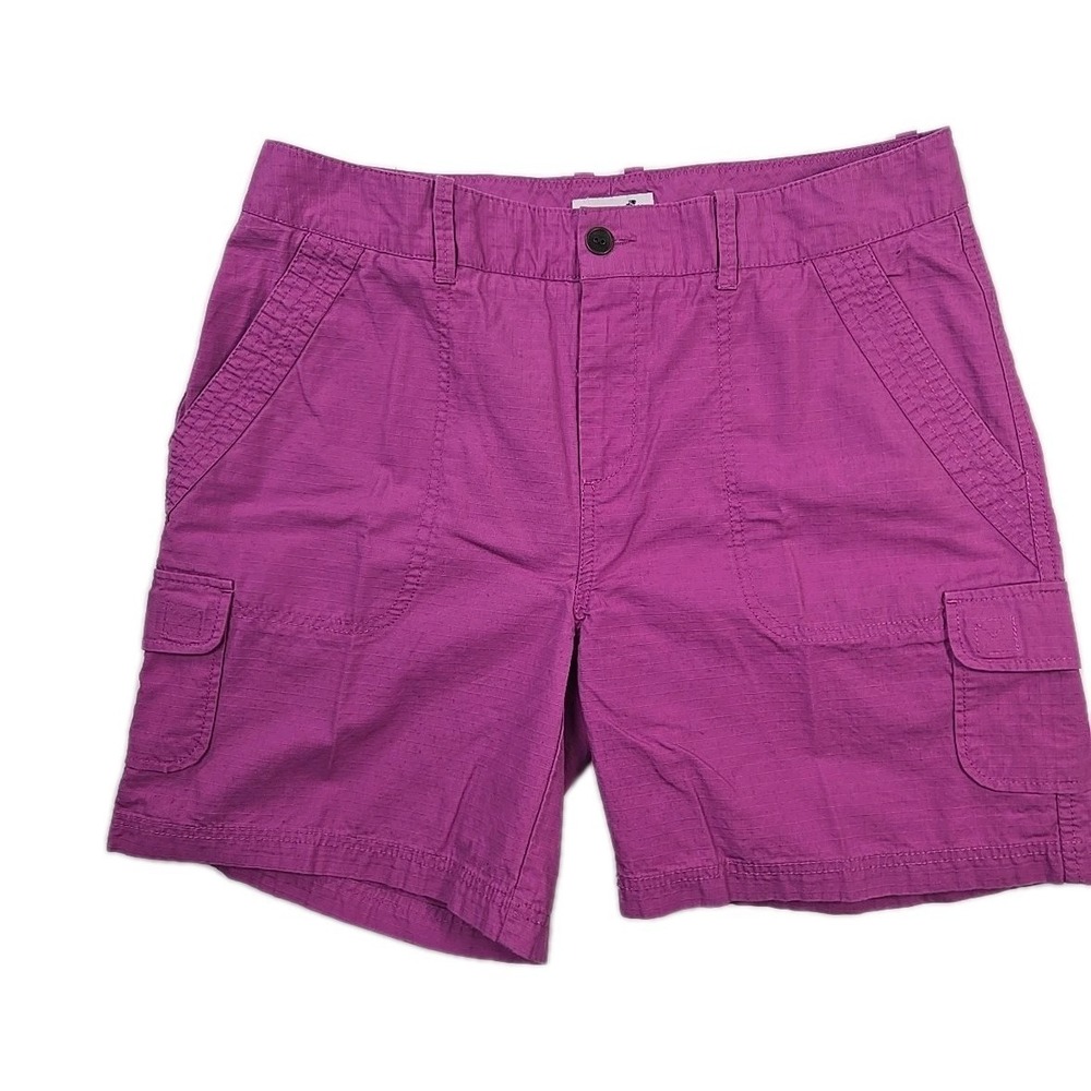Womens Shorts 14 Caribbean Joe Island Supply Fuchsia Cargo Pocket Bermuda Shorts